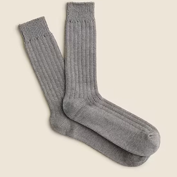 J crew grey sky Ribbed cotton-blend socks - Picture 1 of 2